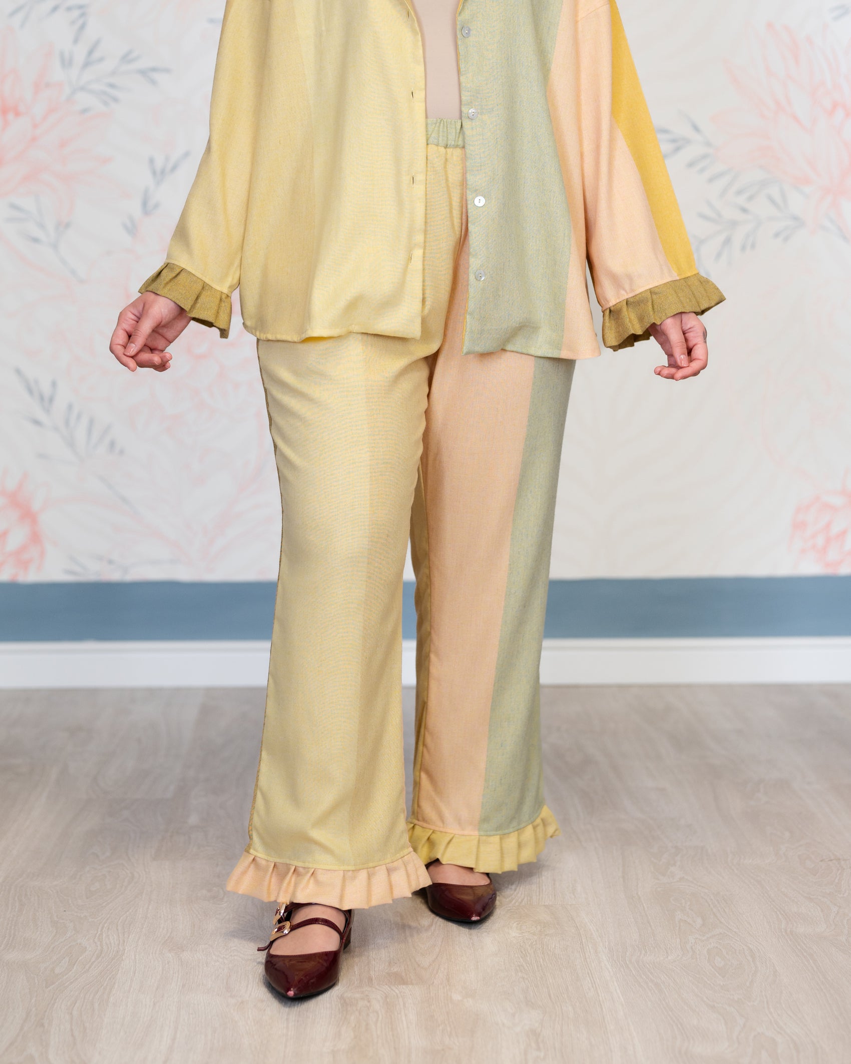 Panta Gala giallo-multicolore