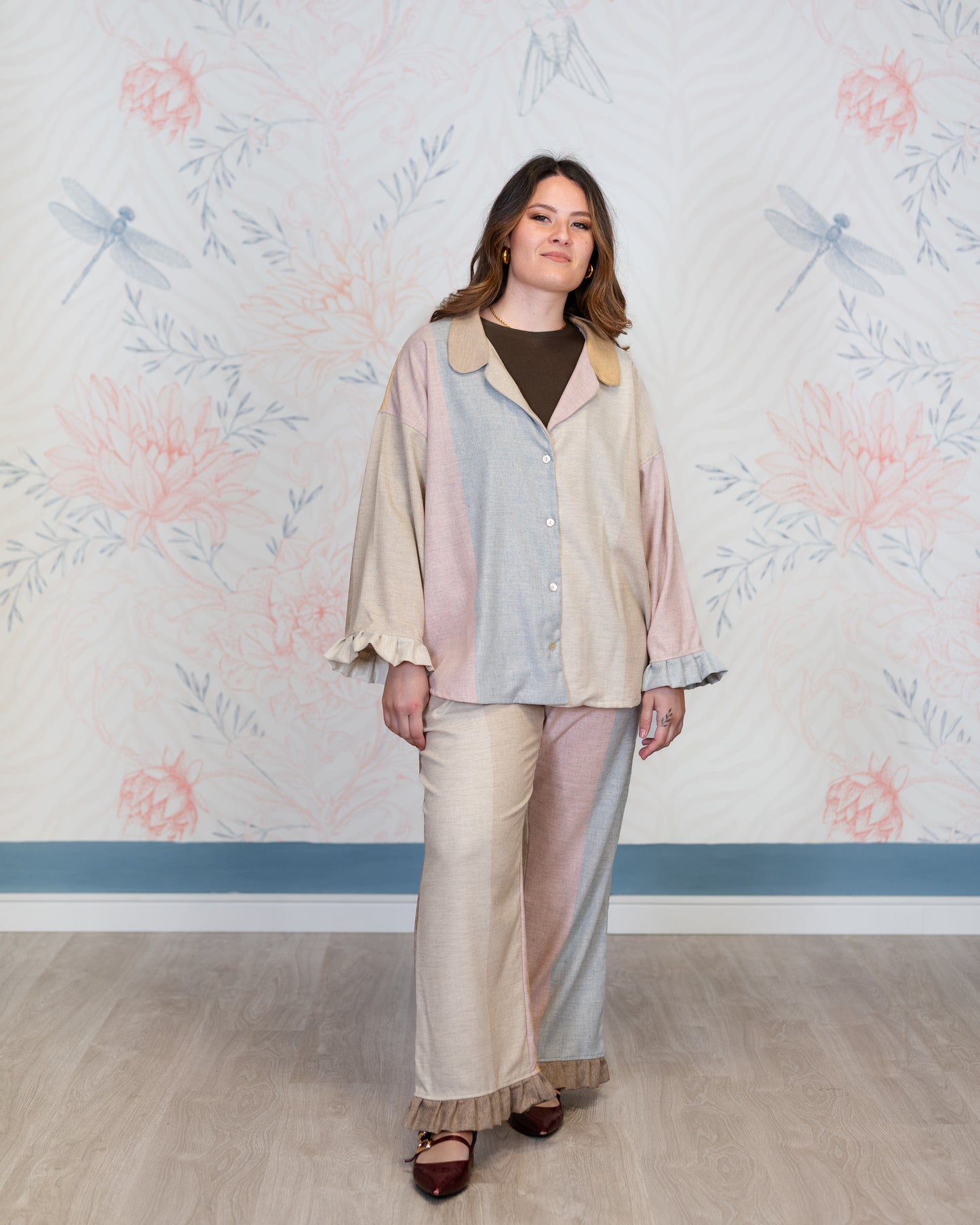 Completo Gala grigio-rosa