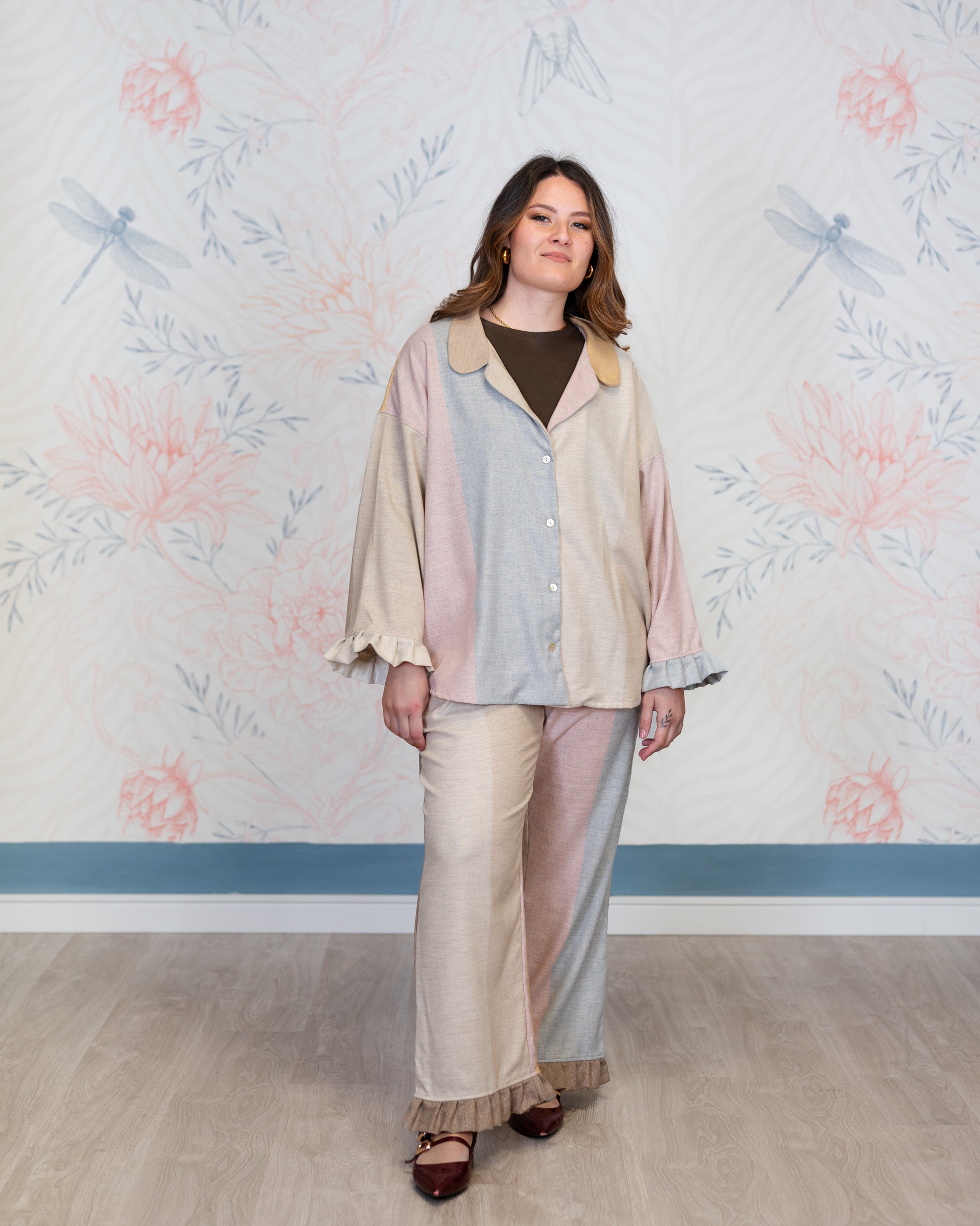 Completo Gala grigio-rosa