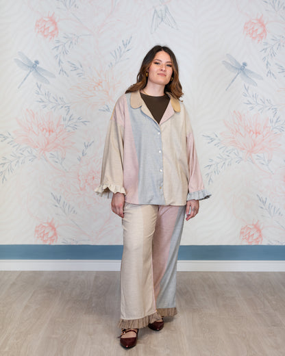 Completo Gala grigio-rosa