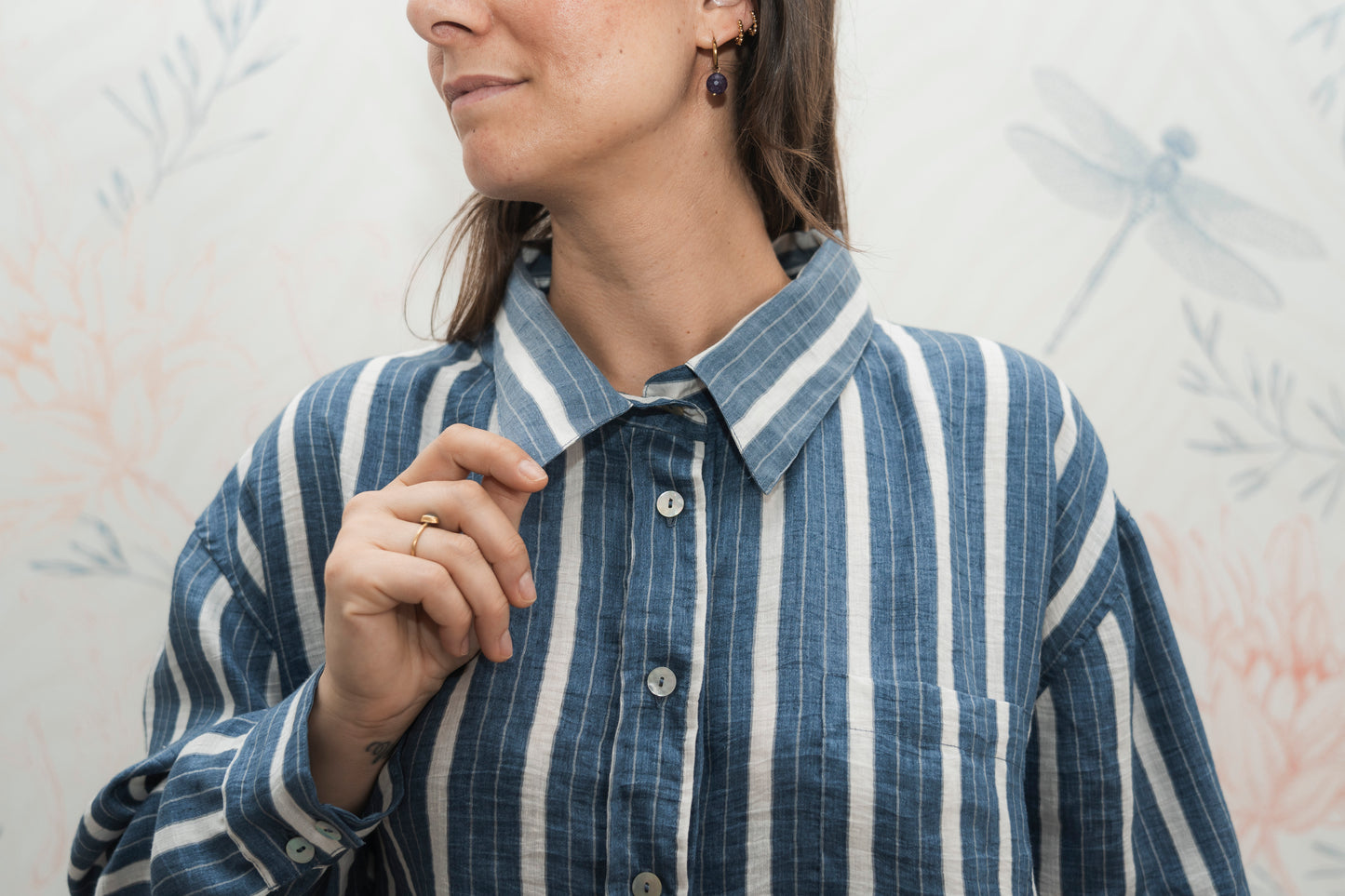 Camicia Boy Carta zucchero e bianco