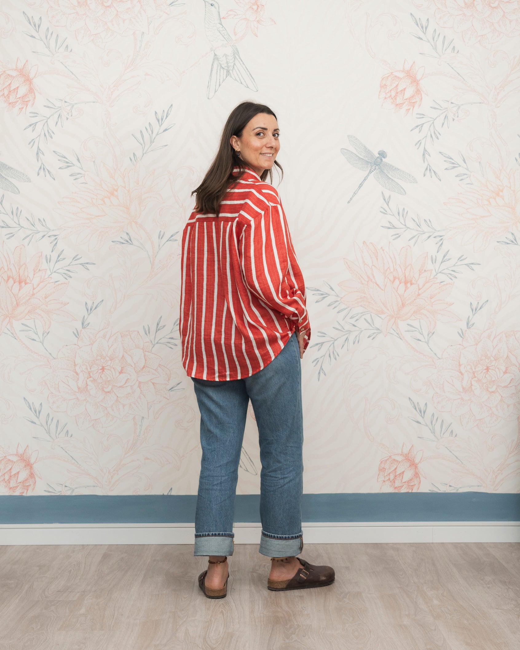 Camicia Boy Fragola e bianco