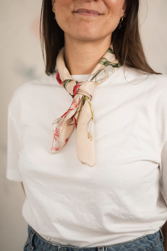 Foulard Gipsy Flora Fondo Cipria